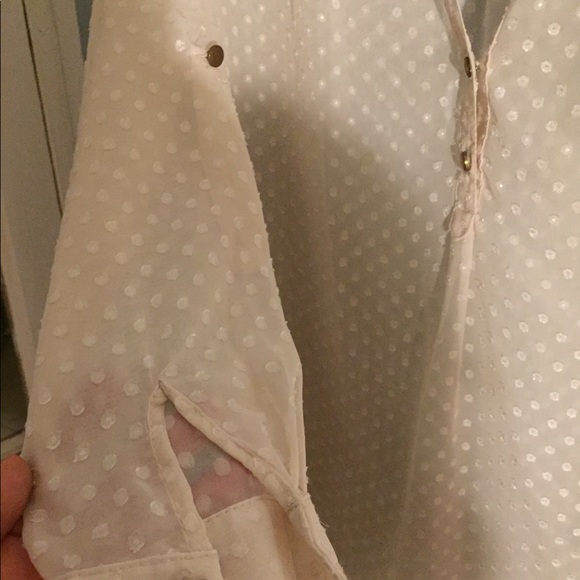 Cream sheer top with polka dots - Picture 7 of 8